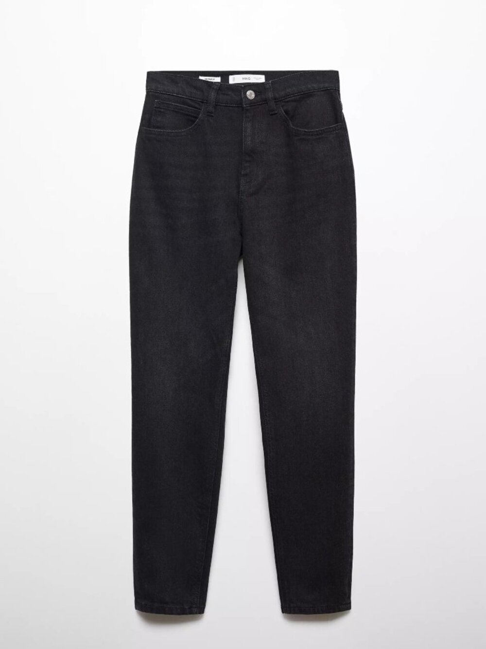 Mango Regina Mom Jeans Washed Black High Rise Tapered US 4 EUR 36